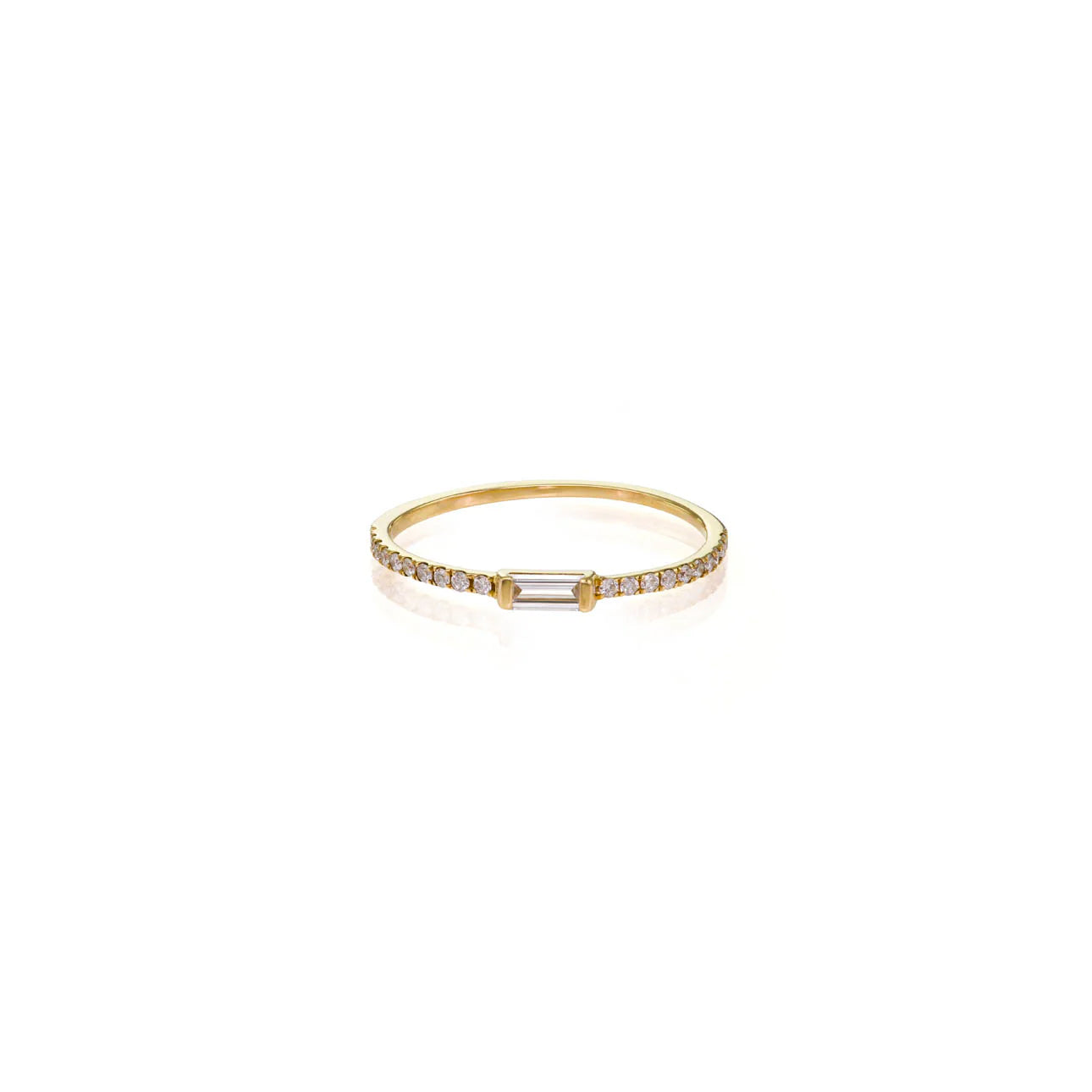 Delicate Baguette Diamond Engagement Ring - unique wedding jewelry by Phoenix Roze