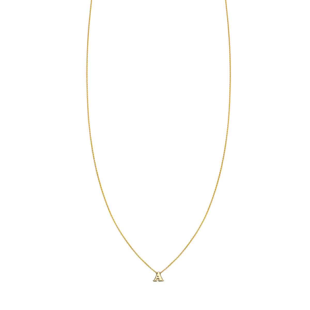 Elegant 14k yellow gold 'A' initial necklace, personalized and handcrafted to perfection