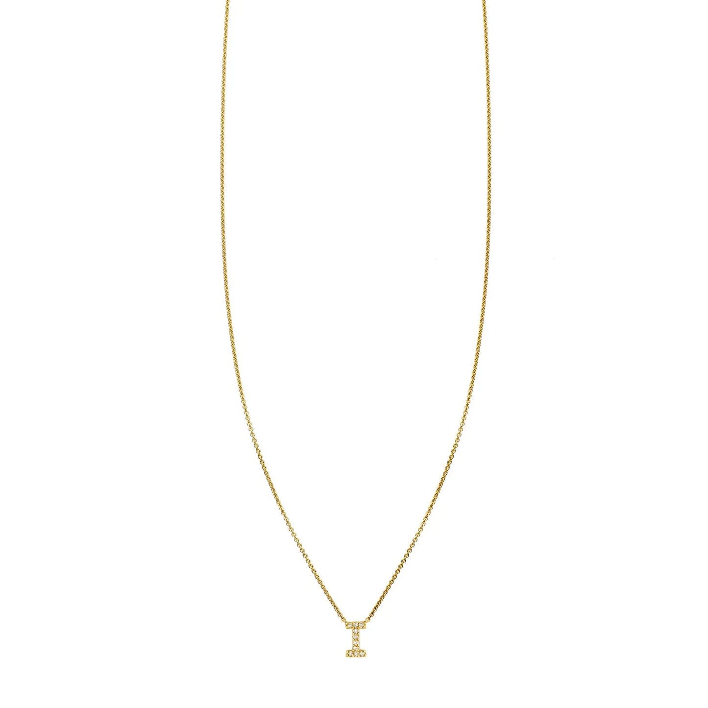 Diamond and Gold Initial Necklace