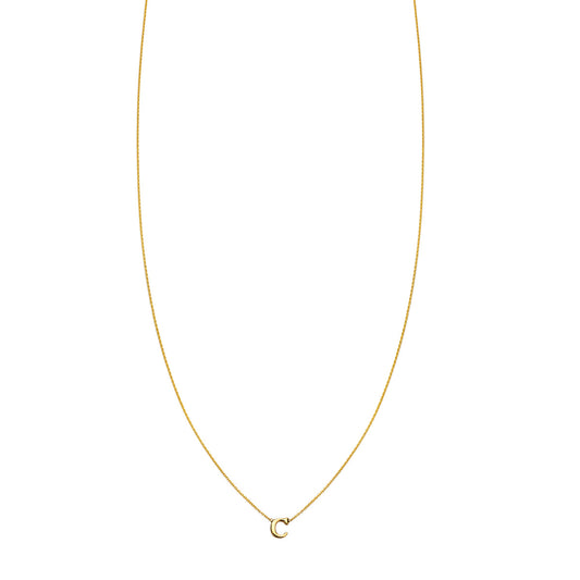 Delicate handcrafted gold 'C' initial necklace, custom-made for you