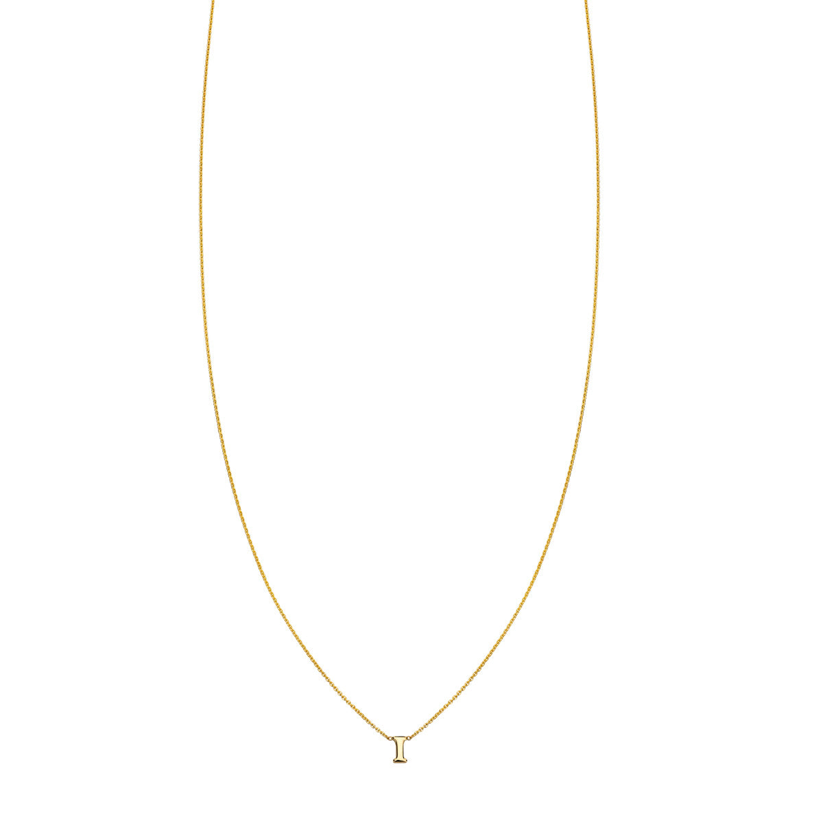 Tailor your style with the customizable gold necklace displaying the letter 'I' by Phoenix Roze. Make it uniquely yours.