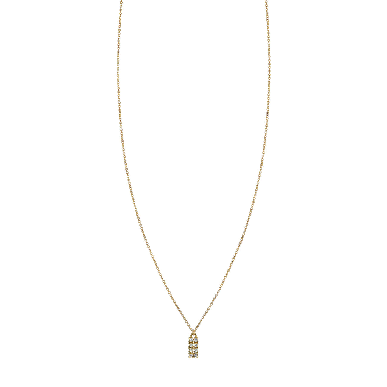 Diamond & Gold Tag Necklace