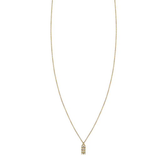 Diamond & Gold Tag Necklace