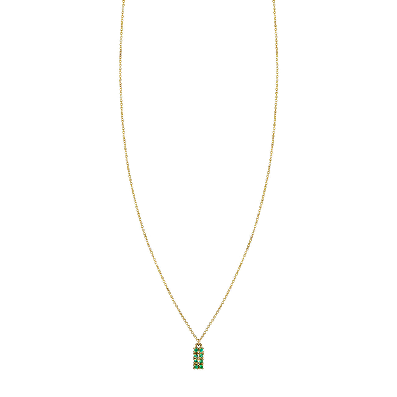 Emerald & Gold Tag Necklace