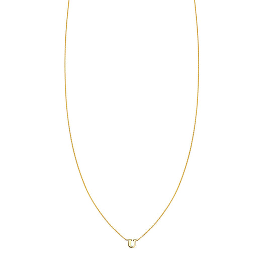 Exclusive 14k gold letter necklace with the initial 'U', personalized luxury by Phoenix Roze
