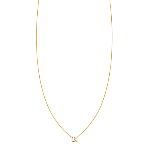Fine jewelry gold necklace with the letter 'R', exquisite personalized design by Phoenix Roze