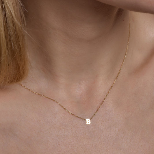Letter A - 14k Gold Initial Necklace
