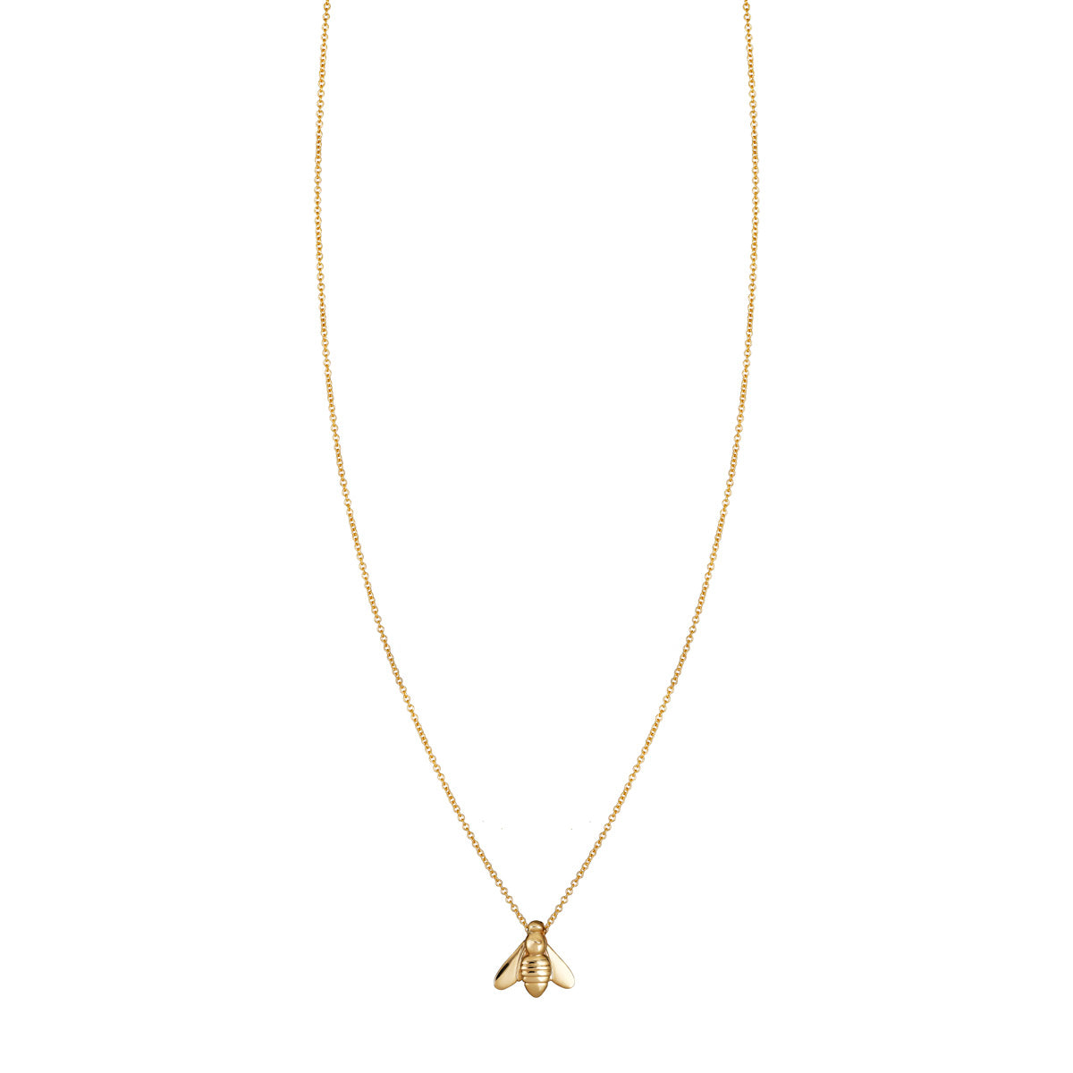 14k gold honey bee necklace, nature-inspired jewelry.