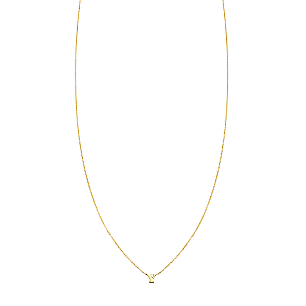Gold letter necklace with the letter 'Y', personalized style by Phoenix Roze