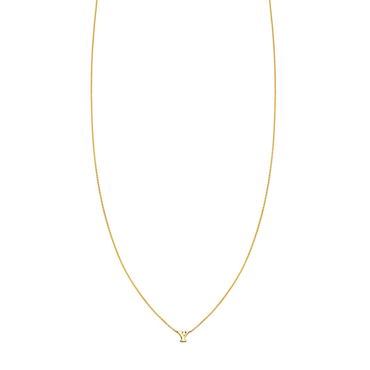 Gold letter necklace with the letter 'Y', personalized style by Phoenix Roze