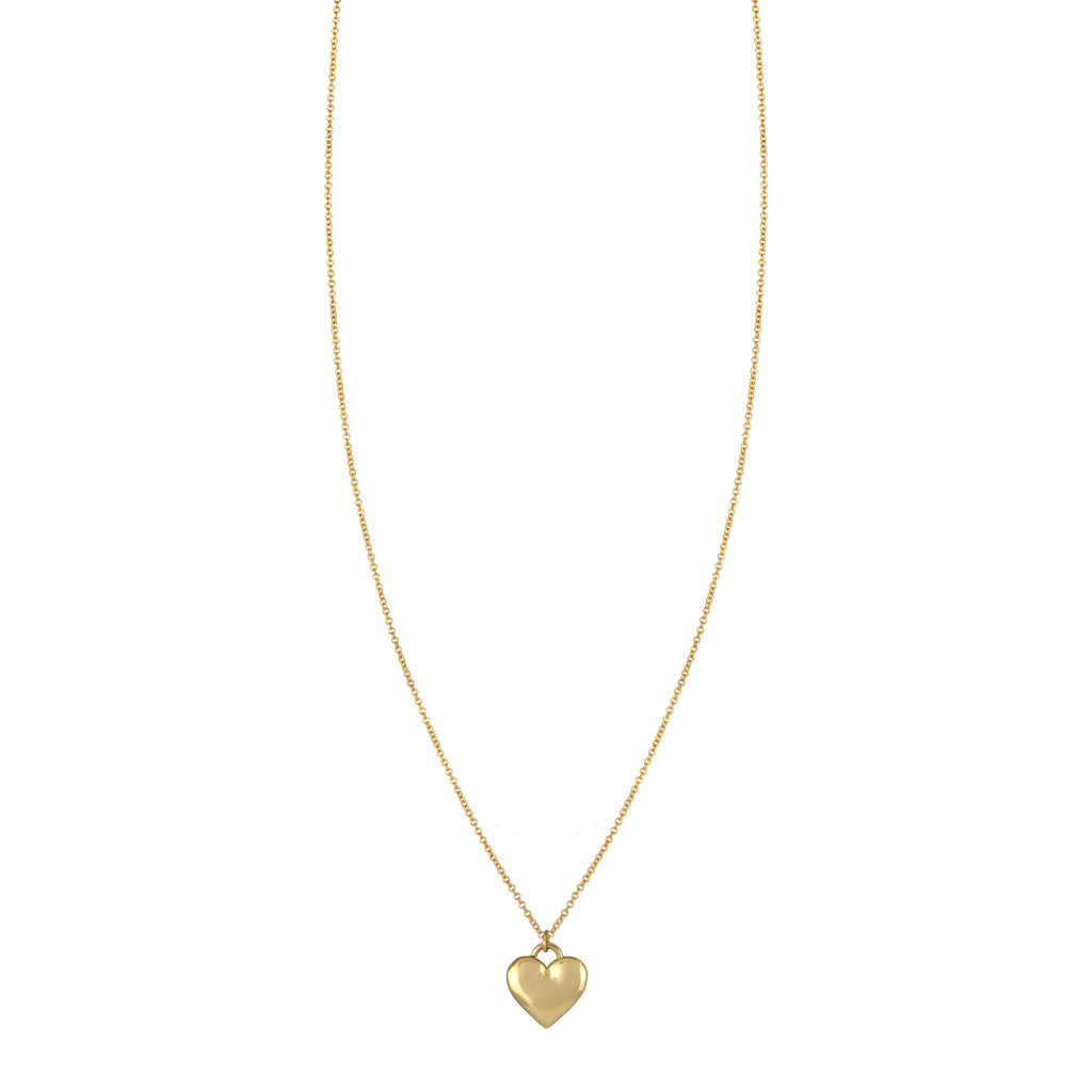 14K Gold Puffed Heart Necklace