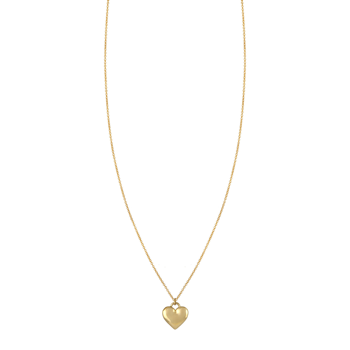 14K Gold Puffed Heart Necklace