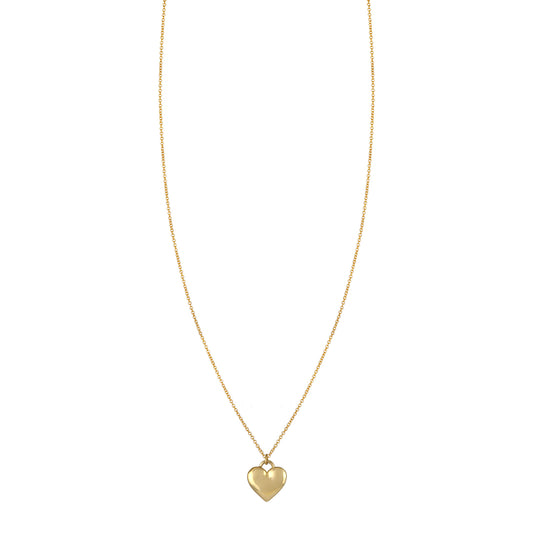 14K Gold Puffed Heart Necklace