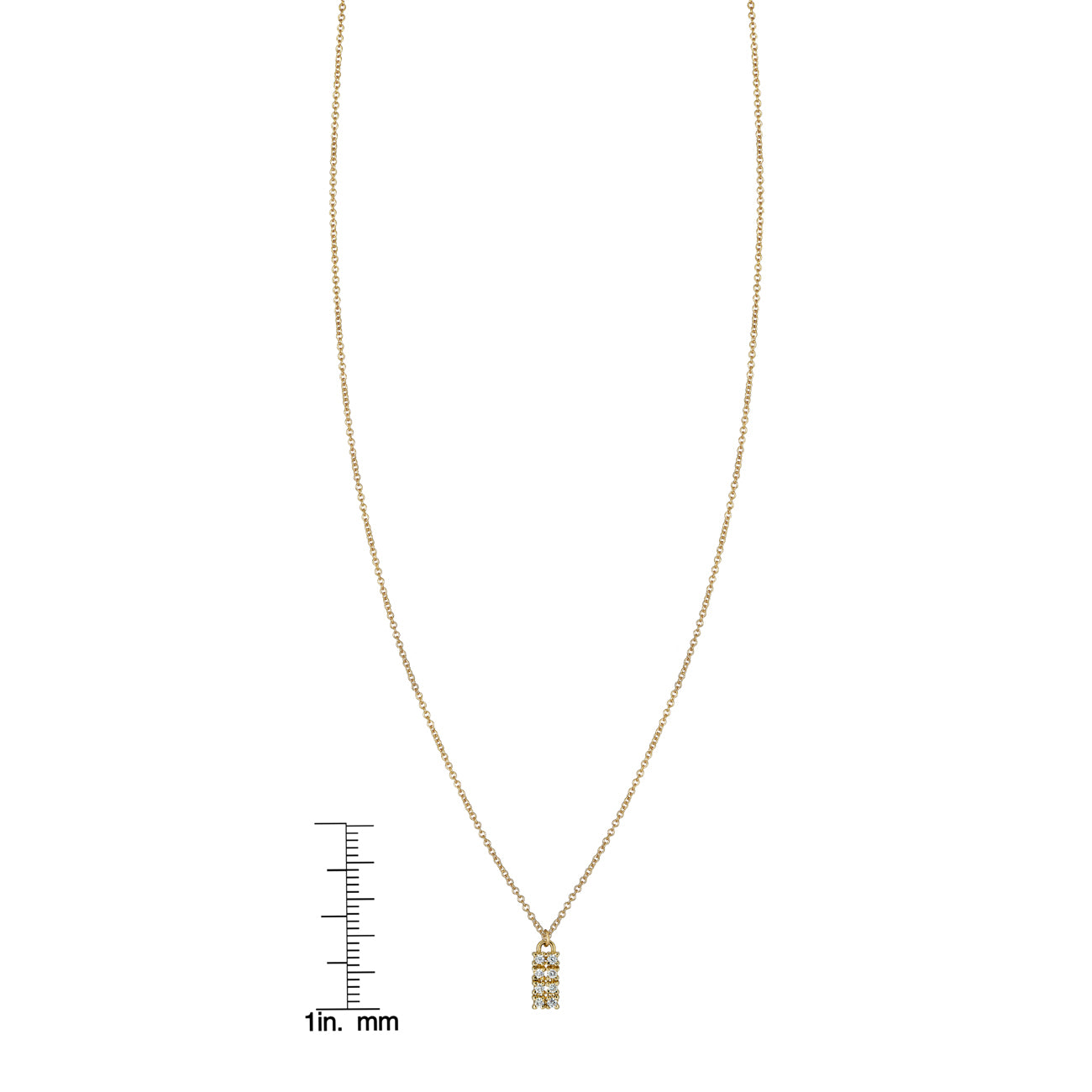 Diamond & Gold Tag Necklace