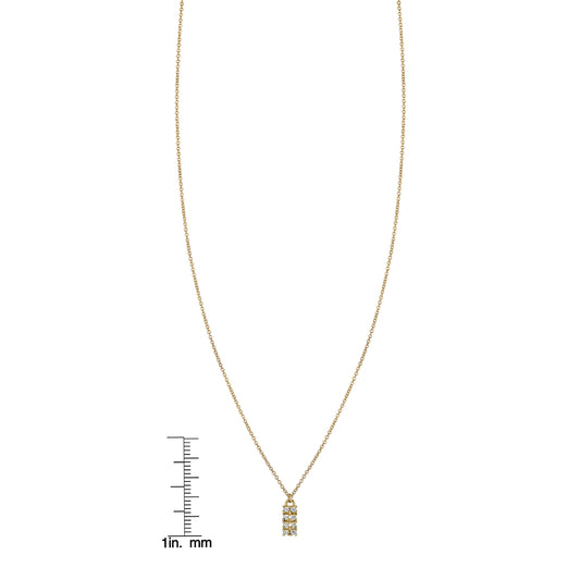 Diamond & Gold Tag Necklace