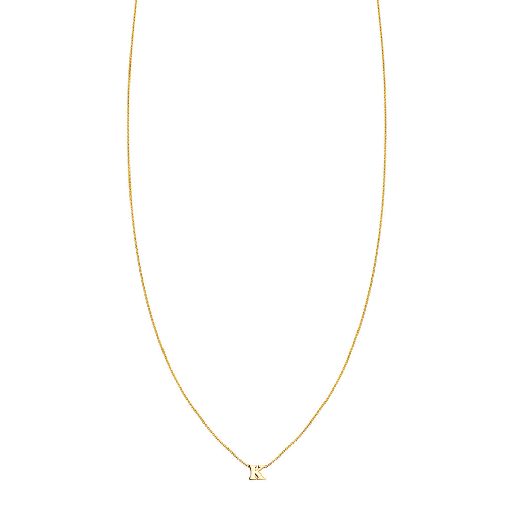 Gold 'K' initial necklace, handcrafted for elegant personalized style