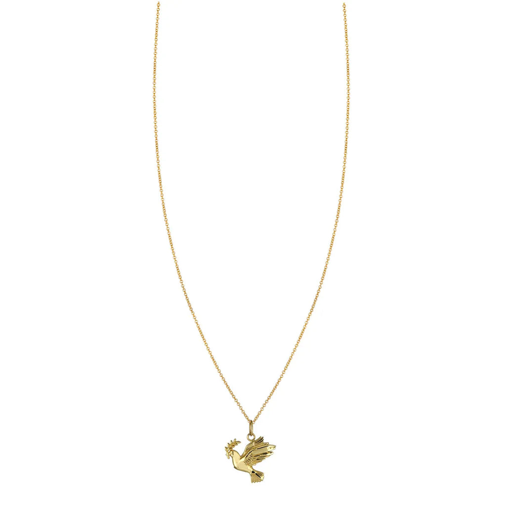 14K Gold Peace Dove Necklace