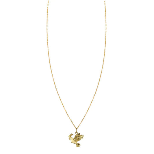 14K Gold Peace Dove Necklace