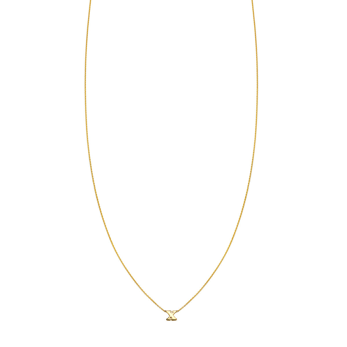 Gold 'X' initial luxury necklace, custom Phoenix Roze jewelry