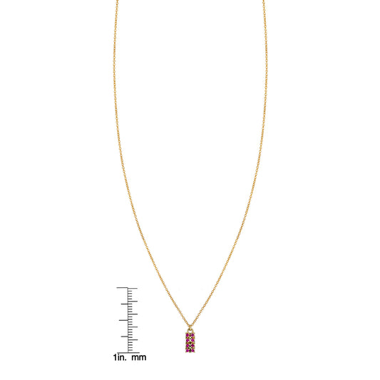 Ruby & Gold Tag Necklace