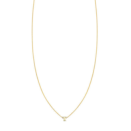 Gold 'T' initial necklace, trendy personalized jewelry