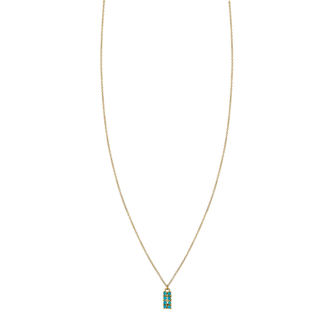 Turquoise & Gold Tag Necklace