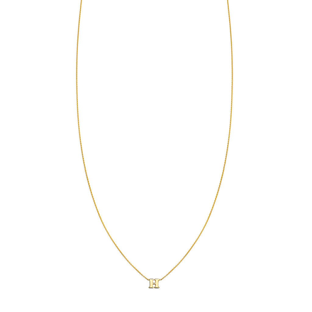 Gold 'H' initial necklace, elegant and unique personalized jewelry