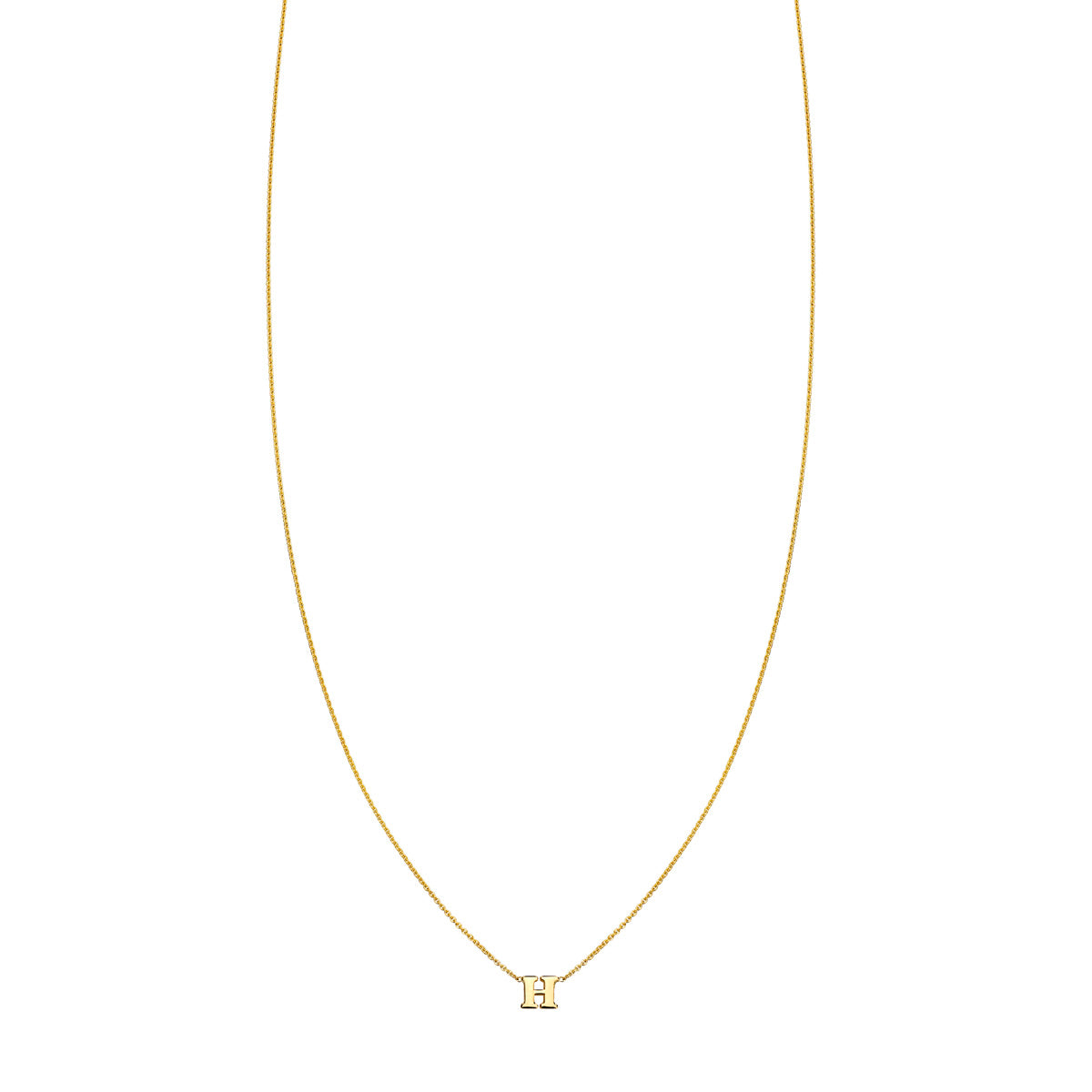 Gold 'H' initial necklace, elegant and unique personalized jewelry