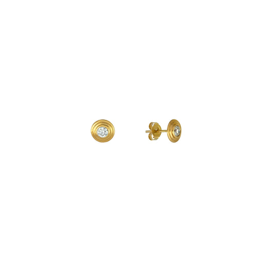 Zen Solitaire Stud Earrings