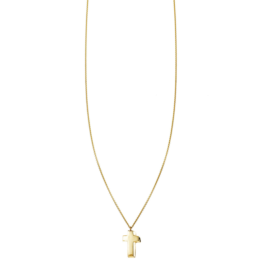 3D Cross Gold Necklace – Phoenix Roze