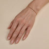 Sleek diamond bar bracelet - minimalist sparkle jewelry on woman's wrist