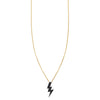 large black diamond lightning bolt necklace prn 483 bd