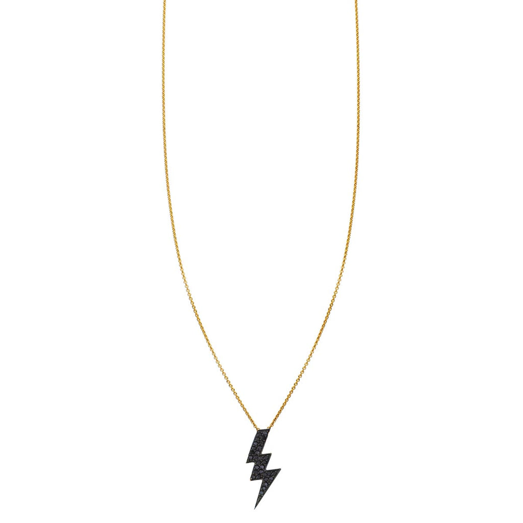 large black diamond lightning bolt necklace prn 483 bd