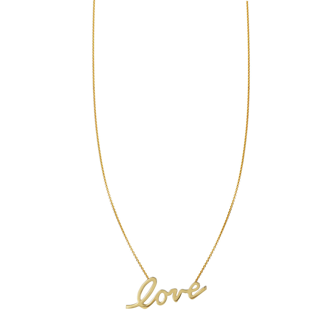 Gold love necklace on sale cursive