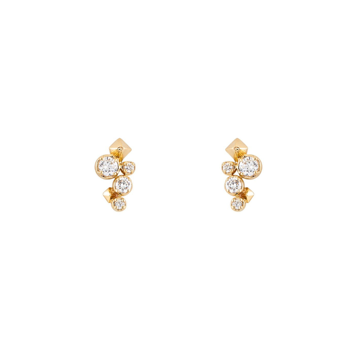 Large Pyramid and Diamond Stud Earring – Phoenix Roze