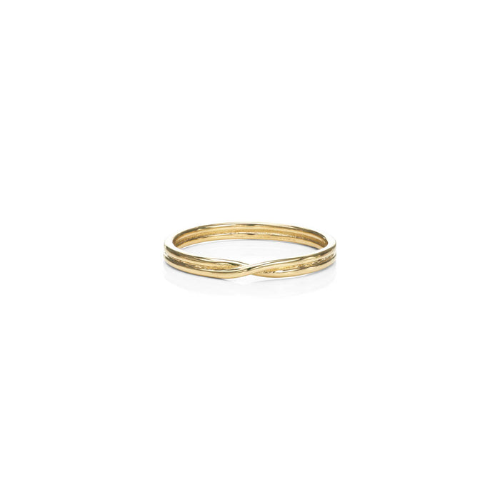 Minimalist Crossover Gold Ring – Phoenix Roze