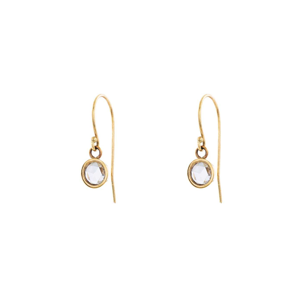 Elegant rose cut diamond drop earrings - vintage-inspired sparkle for sophisticated style